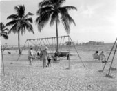 Swing set on the beach