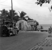 Conch tour train at the southernmost point - Key West, Florida