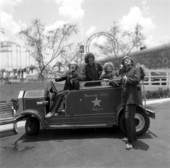 Performing clowns in a car - Orlando, Florida