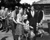 Julie Nixon Eisenhower and her husband David at the dedication of Trout Pond