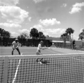 People playing tennis on Captiva Island, Florida.