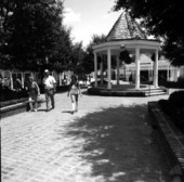 People passing by gazebo at Cypress gardens - Winter Haven, Florida