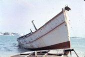 Boat grounded on Christmas Tree Island..