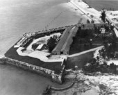 Aerial view of Fort Zachary Taylor - Key West, Florida.