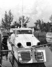 Disco Volante from the James Bond movie Thunderball on the Miami River.