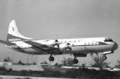 National Airlines' Lockheed Electra L-188 in the process of landing at Key West International Airport - Key West, Florida
