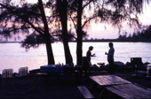 View showing people picnicking at Sebastian Inlet State Park - Melbourne Beach, Florida.