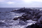 View of jetties at the St. Andrews State Park - Panama City, Florida..