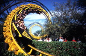 View showing "The Python" roller coaster at the Busch Gardens amusement park - Tampa, Florida.