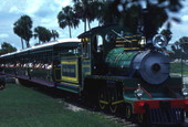 View of train at the Busch Gardens amusement park - Tampa, Florida.