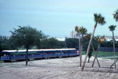 View of train at the Busch Gardens amusement park - Tampa, Florida.