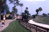 View of train at the Busch Gardens amusement park - Tampa, Florida.