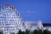 View of the Florida Hurricane roller coaster at the Circus World theme park - Orlando, Florida.