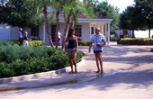 View showing visitors at the Cypress Gardens theme park in Winter Haven, Florida.