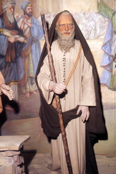View showing the wax statue of Biblical figure Abraham on display at Potter's Wax Museum located at 17 King St. in Saint Augustine, Florida.