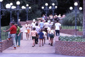 View showing visitors at the Silver Springs attraction in Ocala, Florida.