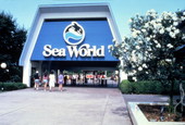 Entrance to the Sea World attraction in Orlando, Florida.