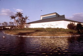 Exterior view of "World of the Sea" at the Sea World attraction in Orlando, Florida.