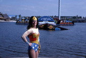 Justice League of America superhero Wonder woman at the Sea World attraction in Orlando, Florida.