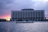 View showing Disney's Contemporary Resort hotel at the Magic Kingdom in Orlando, Florida.