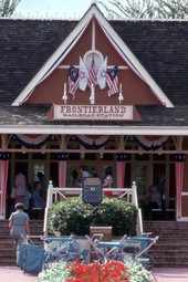 Frontierland railroad station at the Magic Kingdom amusement park in Orlando, Florida.