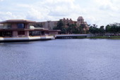 View looking toward the Mexico Pavilion in EPCOT Center at the Walt Disney World Resort in Orlando, Florida.