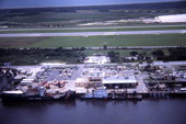 Aerial view showing U.S. Coast Guard station.