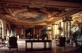 Interior view of the Henry Morrison Flagler Museum in Palm Beach, Florida.