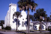 First United Methodist Church building at 75 Fifth St. in the Apalachicola Historic District.