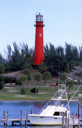 Historic Jupiter Inlet lighthouse in Palm Beach County, Florida.