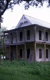 View showing the Frank Saxon House at 200 Saxon Ave. in Brooksville, Florida.