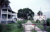 View looking down Old Mill Dr. in Cedar Key, Florida.