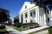 Close-up view of a building at the Florida State Hospital in Chattahoochee, Florida.