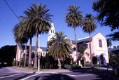 Peace Memorial Presbyterian Church at 110 S. Ft. Harrison Ave. in downtown Clearwater, Florida.