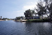 View showing a waterfront home in Cocoa, Florida.