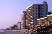 View of condos at Cocoa Beach, Florida.