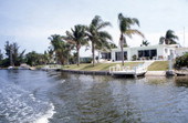 View of waterfront homes in Cocoa, Florida.