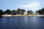 View looking at a waterfront house in Cocoa, Florida.