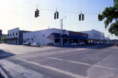 Commercial buildings on the northwest corner of 7th St. and Pasco Ave. in downtown Dade City, Florida.