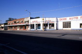View of commercial buildings on the east side of 7th St. in downtown Dade City, Florida.