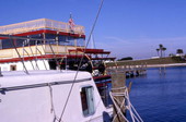 View looking toward the paddle-wheel of the "Dixie Queen" steamer.