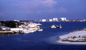 View of the entrance to Destin Harbor.