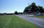 Sports track and spectator stands at the Dunnellon High School.