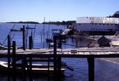 Docks and boats at the fishing village of Eastpoint near Apalachicola, Florida.