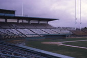 View looking across home plate toward grandstand in Ft. Lauderdale Stadium.