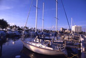 Sailboats docked at the Bahia Mar Marina in Ft. Lauderdale, Florida.