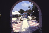 View looking at the patio and pool area of a house in Ft. Lauderdale, Florida.
