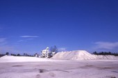 View looking toward some industrial machines at a plant in Ft. Lauderdale, Florida.
