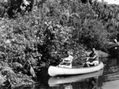Donna Gardner with Al Leaman in a canoe - Lake Eloise, Florida