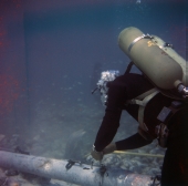 Art McKee working at the San Pedro Underwater Archaeological Preserve near Plantation Key.